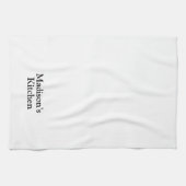 Elegantes Schwarz-individuelle Name-Textmonogramm Geschirrtuch (Horizontal)