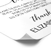 Elegantes Schwarz-Kalligrafie-Eimer-Zeichen Poster (Ecke)