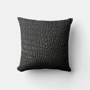 Elegantes Schwarz: Ledereleganz Kissen