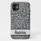 Elegantes Schwarz-Leopard-Geparden Case-Mate iPhone Hülle (Rückseite)