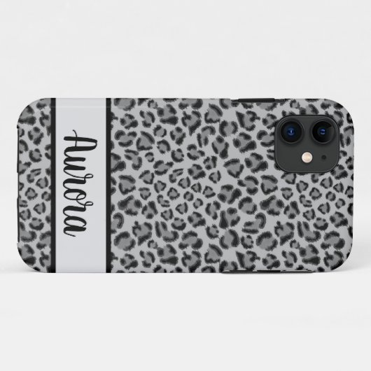 Elegantes Schwarz-Leopard-Geparden Case-Mate iPhone Hülle (Rückseite (Horizontal))
