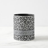 Elegantes Schwarz-Leopard-Geparden Tasse (Zentrum)