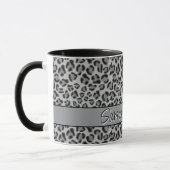 Elegantes Schwarz-Leopard-Geparden Tasse (Links)