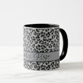 Elegantes Schwarz-Leopard-Geparden Tasse (VorderseiteRechts)
