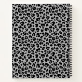 Elegantes Schwarz-Leopard-Muster Monogramm Notizblock (Rückseite)