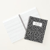 Elegantes Schwarz-Leopard-Muster Monogramm Notizblock (Innenseite)