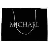 Elegantes Schwarz mit dem Namen Große Geschenktasc Geschenktüte (Rückseite)