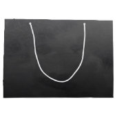 Elegantes Schwarz mit einfachem Goldmonogramm Große Geschenktüte (Rückseite)