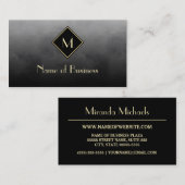 Elegantes Schwarz mit einfachem Goldmonogramm Visitenkarte (Vorne/Hinten)