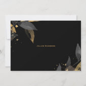 Elegantes Schwarz mit Gold-Brautparty Einladung (Rückseite)