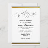 Elegantes Schwarz mit Gold-Hochzeit Einladung (Vorderseite)