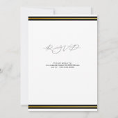 Elegantes Schwarz mit Gold-Hochzeit Einladung (Rückseite)