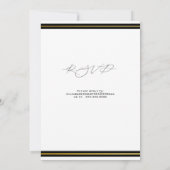 Elegantes Schwarz mit Gold-Hochzeit Einladung (Rückseite)