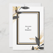 Elegantes Schwarz mit Gold-Hochzeit Einladung (Rückseite)