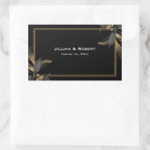 Elegantes Schwarz mit Gold-Hochzeit Rechteckiger Aufkleber (Tasche)