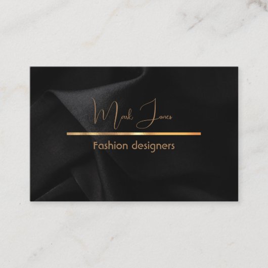 Elegantes Schwarz mit Golddetails Visitenkarte (Vorderseite)
