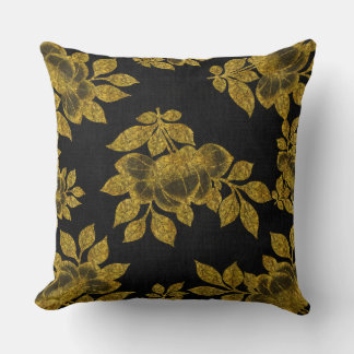 Elegantes Schwarz mit goldenem Glitzer/Foil Ausseh Kissen