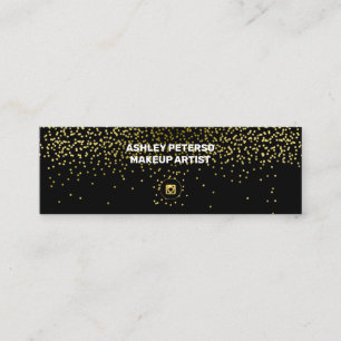 Elegantes Schwarz mit Goldglitter Mini Visitenkarte