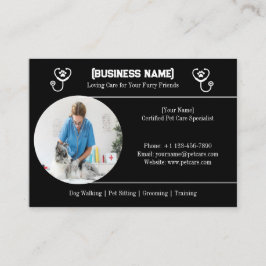 Elegantes Schwarz mit individualisierbarer Pet-Pfl Visitenkarte
