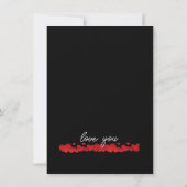 Elegantes Schwarz mit Red Hearts Holiday Card (Rückseite)