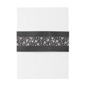 Elegantes Schwarz mit weißen Perlen Einladung Hoch Einladungsbanderole (Rückseitenbeispiel)