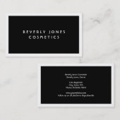 Elegantes Schwarz mit weißer Grenz-Visitenkarte Rabattkarte (Vorne/Hinten)