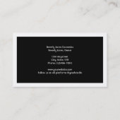 Elegantes Schwarz mit weißer Grenz-Visitenkarte Rabattkarte (Rückseite)