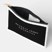 Elegantes Schwarz mit weißer Grenze Zubehörtasche (Offen)