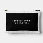 Elegantes Schwarz mit weißer Grenze Zubehörtasche (Vorderseite)