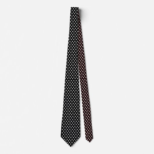 Elegantes Schwarz mit White Polka Dots Neck Tie Krawatte (Vorderseite)