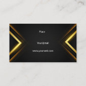 Elegantes Schwarz, modern Visitenkarte (Rückseite)