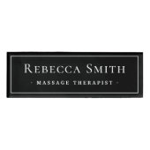 Elegantes Schwarz Namenschild (Vorderseite)