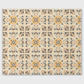 Elegantes Schwarz-Orange Halloween-Muster Geschenkpapier (Flach)