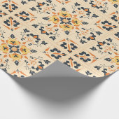 Elegantes Schwarz-Orange Halloween-Muster Geschenkpapier (Ecke)
