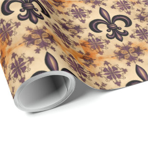 Elegantes Schwarz-Orange-Muster Geschenkpapier