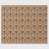 Elegantes Schwarz-Orange-Muster Geschenkpapier (Flach)