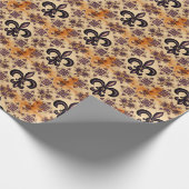 Elegantes Schwarz-Orange-Muster Geschenkpapier (Ecke)