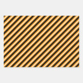 Elegantes Schwarz-Orange-Streifen-Muster Geschenkpapier Set (Vorderseite 3)