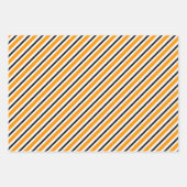 Elegantes Schwarz-Orange-Streifen-Muster Geschenkpapier Set (Vorderseite 2)