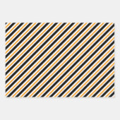 Elegantes Schwarz-Orange-Streifen-Muster Geschenkpapier Set (Vorderseite)
