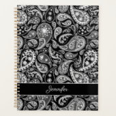 Elegantes Schwarz Paisley Planer (Vorderseite)