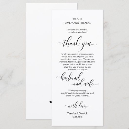 Elegantes Schwarz, Platzieren Einstellung Dankesch Programm (Vorne/Hinten)