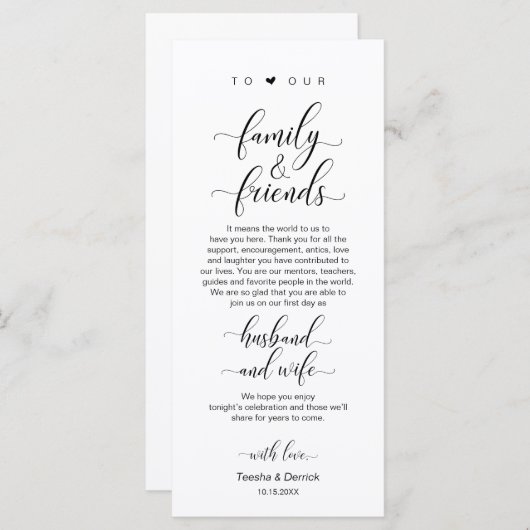 Elegantes Schwarz, Platzieren Einstellung Dankesch Programm (Vorne/Hinten)