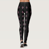 Elegantes Schwarz/Rosa Abstraktes Diamantmuster Leggings (Rückseite)
