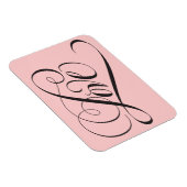 Elegantes Schwarz Rosa Extravagante LIEBE Script L Magnet (Rechte Seite)