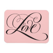 Elegantes Schwarz Rosa Extravagante LIEBE Script L Magnet (Horizontal)
