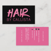 Elegantes Schwarz-Rosa-Glitzer Visitenkarte (Vorne/Hinten)