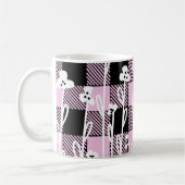 Elegantes, schwarz-rosa kariertes Muster Kaffeetasse (Links)