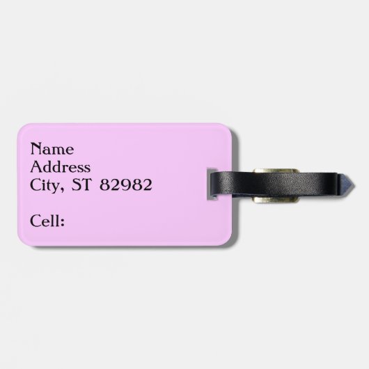 Elegantes Schwarz-Rosa-Muster Gepäckanhänger (Rückseite horizontal)