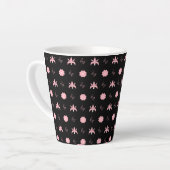 Elegantes Schwarz-Rosa-Muster Milchtasse (Linke Ecke)